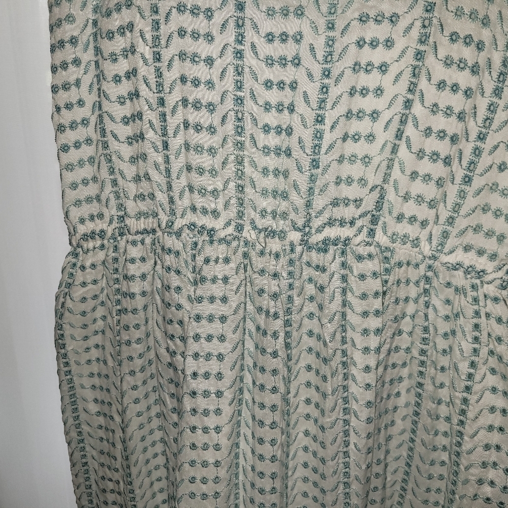Jessica Simpson Maxi Sundress Eyelet Lace Ruffled Strap sz SMALL boho - Picture 3 of 6